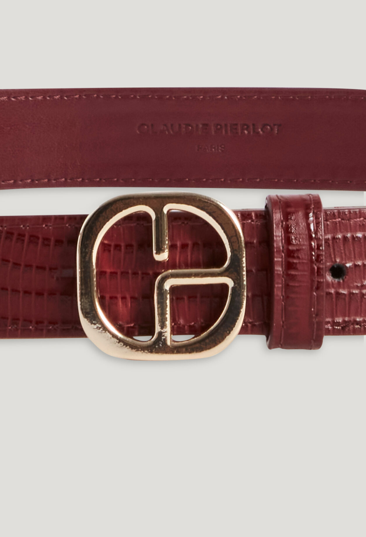 Burgundy leather belt
