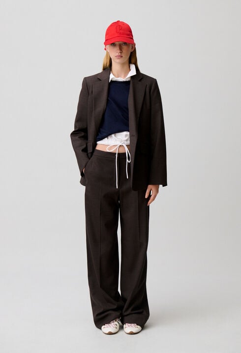 Straight Wool Trousers