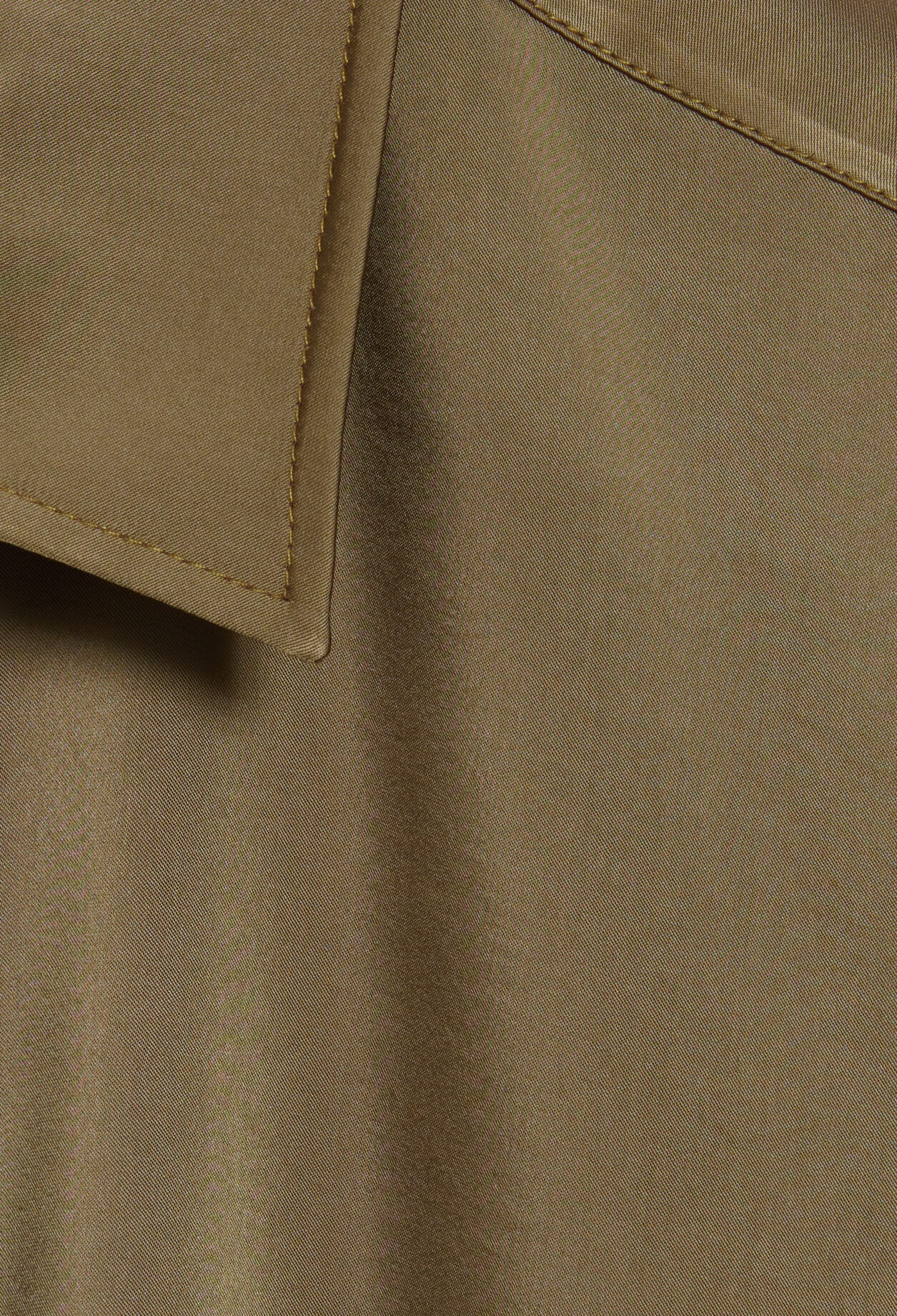 Loose-fit khaki satin-effect shirt