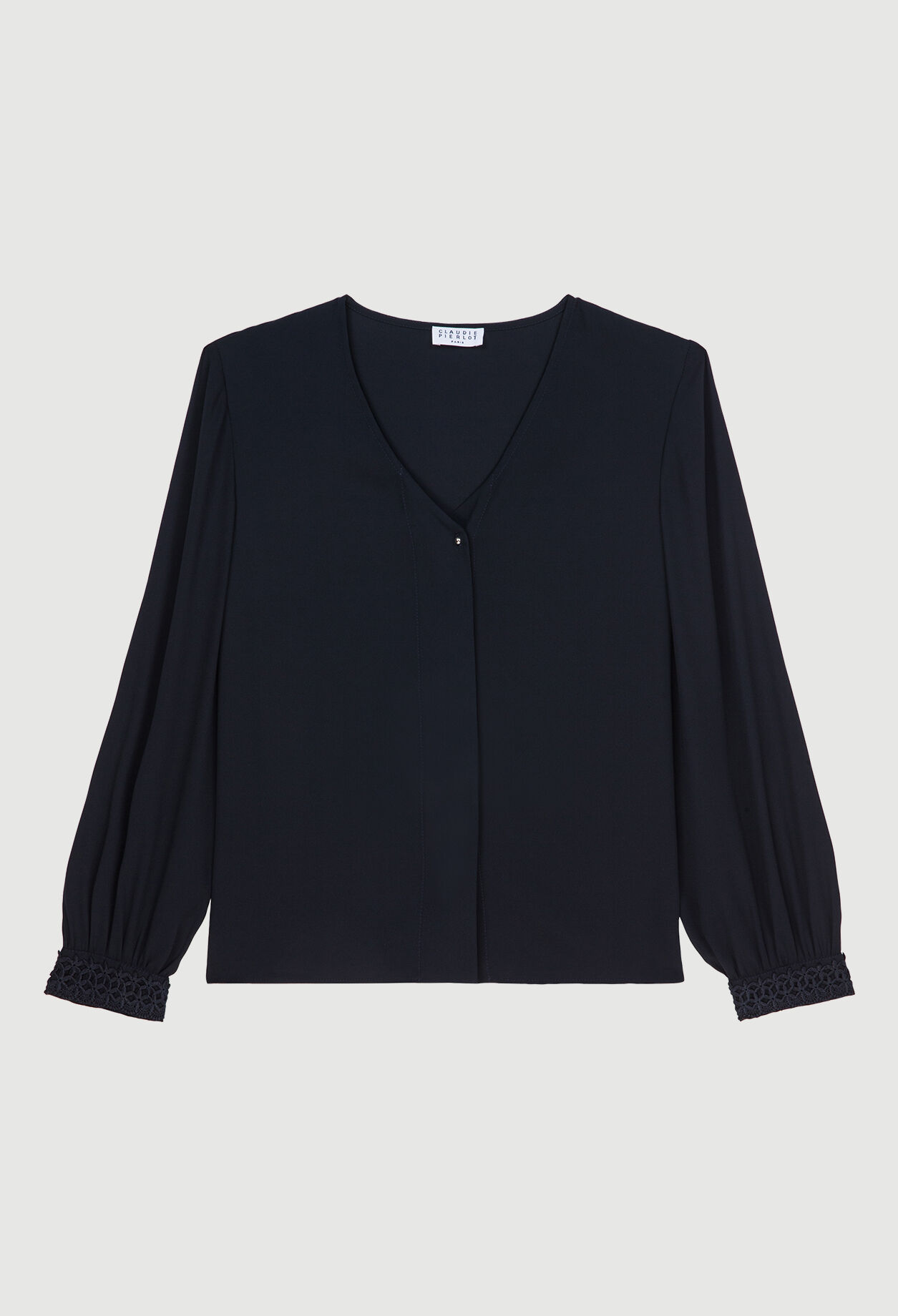 Blouse with embroidered cuffs