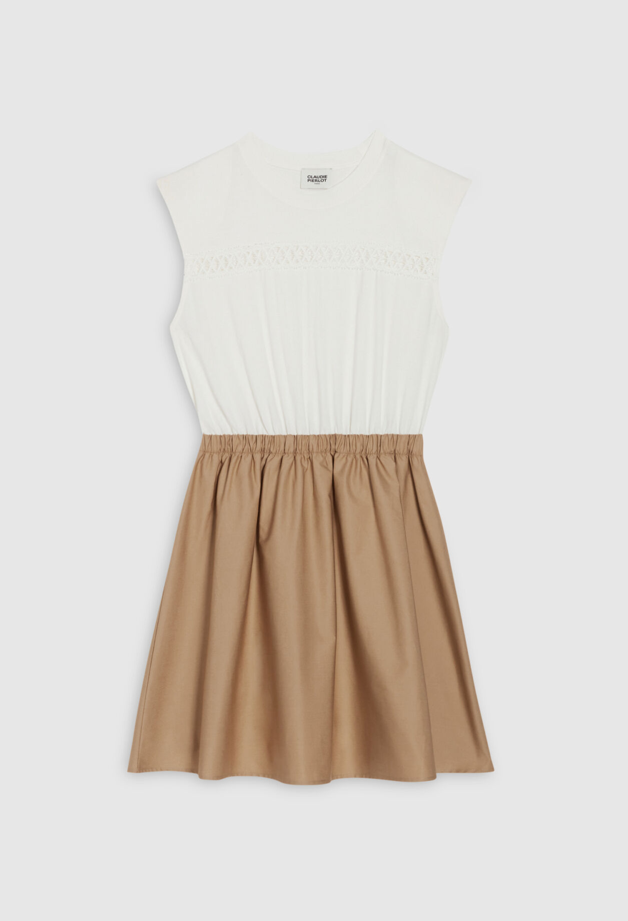 Circular two-toned bi-material dress