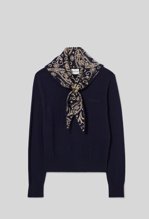 Gold heart jewel knit jumper