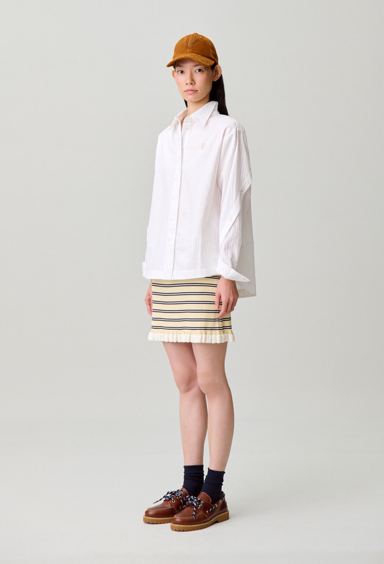 Striped poplin shirt