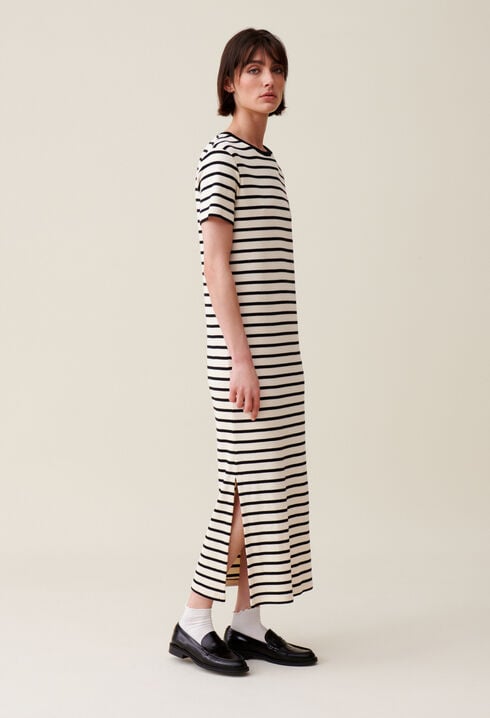 Striped Midi Jean Dress