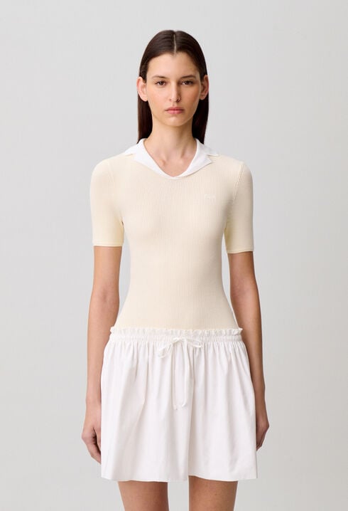 Short bi-material dress