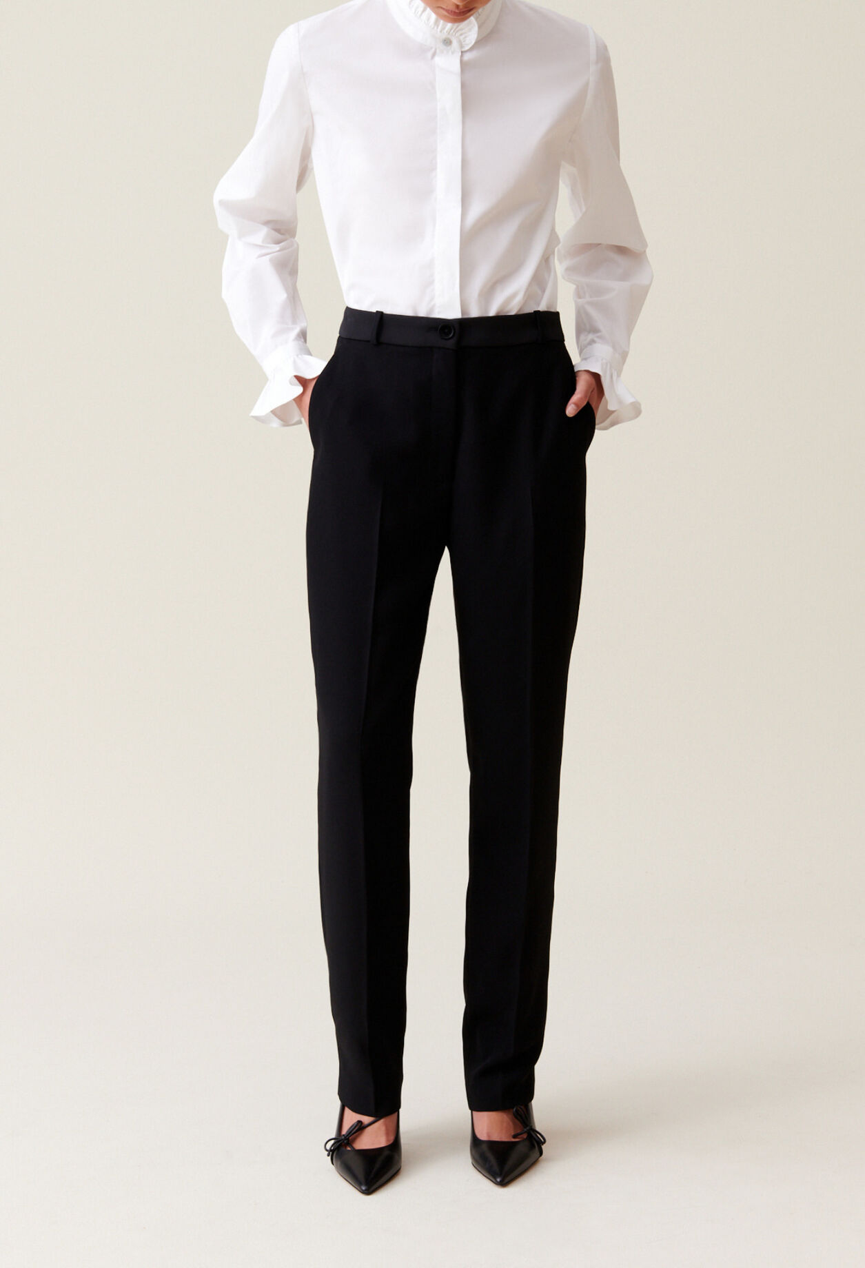 Cigarette-cut Tailored Trousers