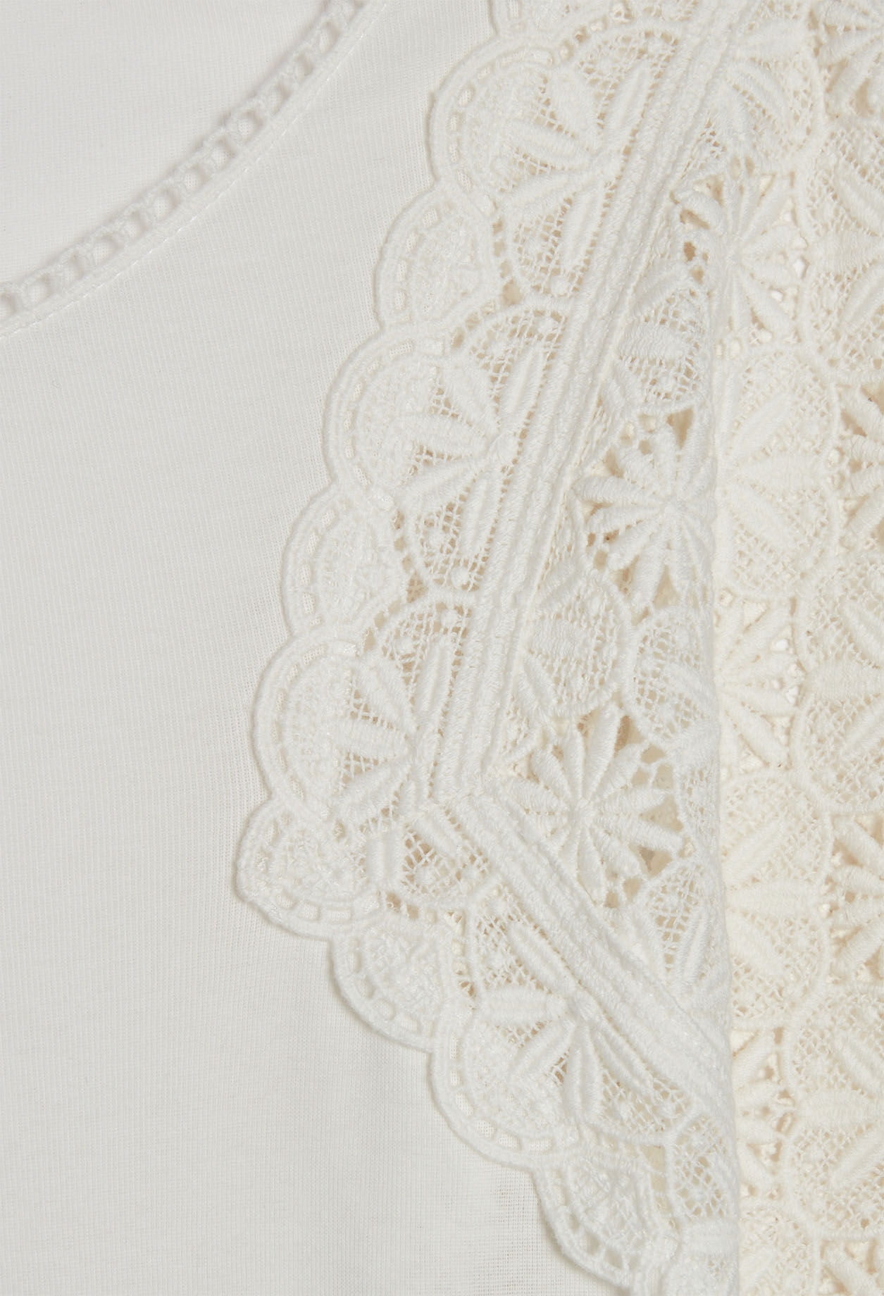 Guipure sleeve T-shirt