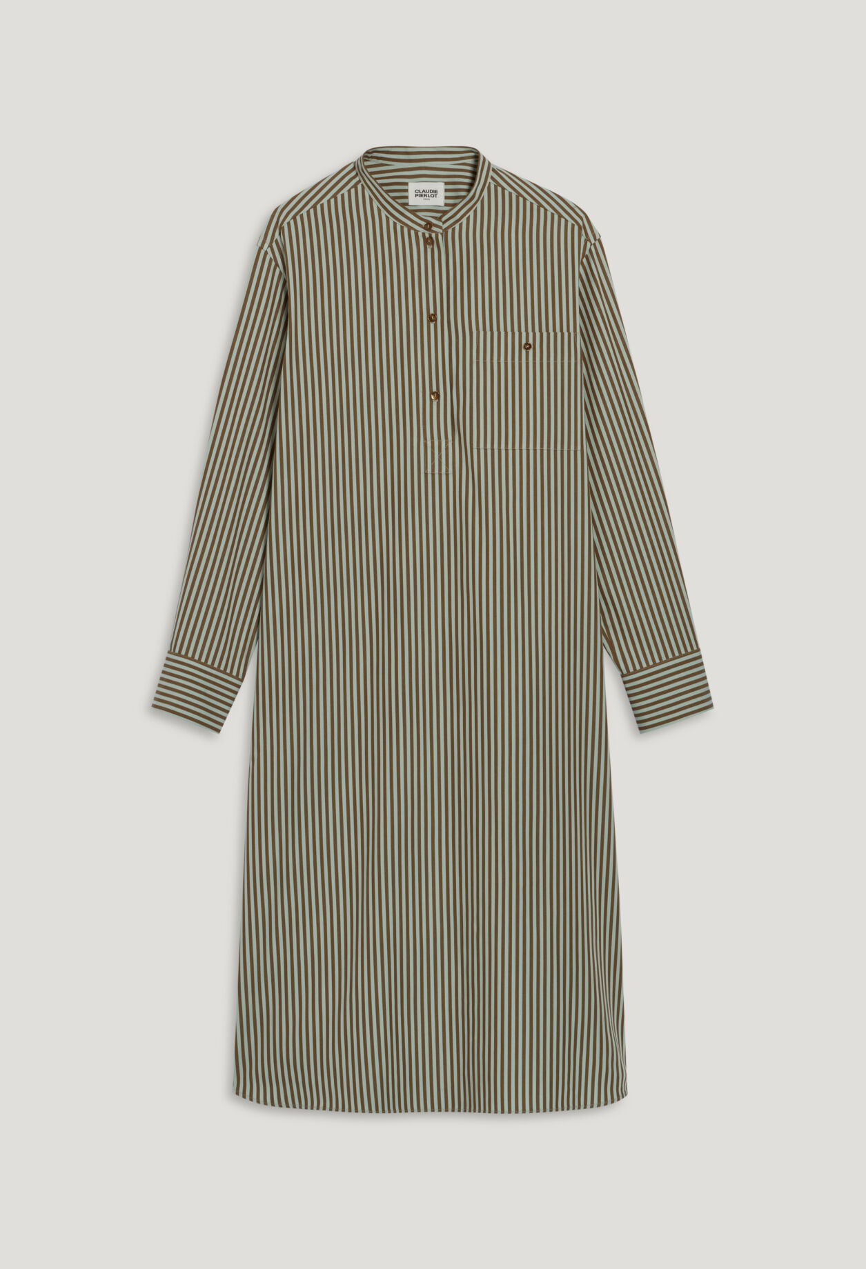 Green striped maxi dress