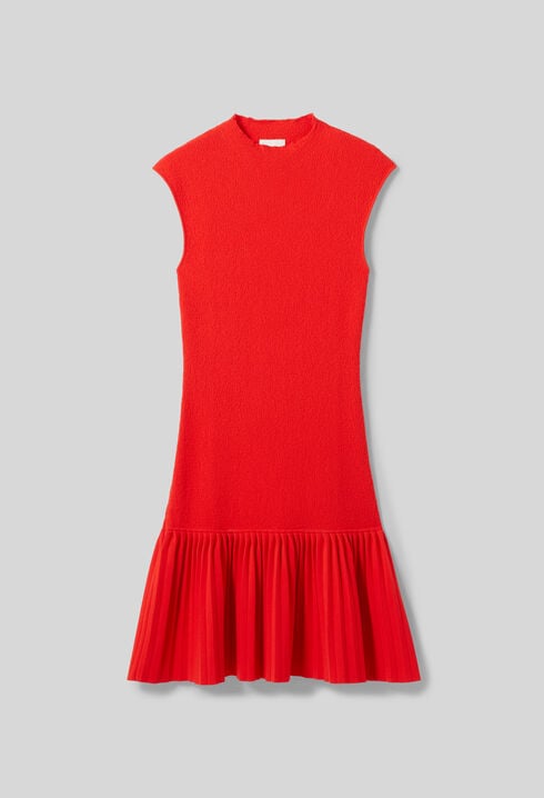 Pleated knit dress