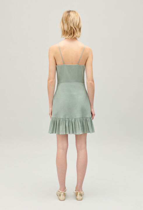 Short ruffled almond dress