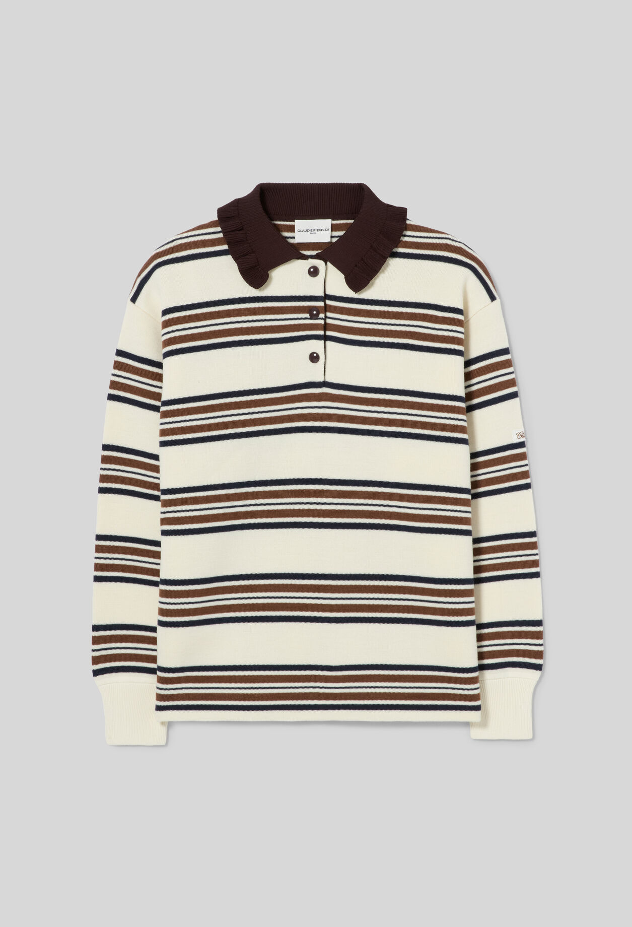 Oversized striped polo jumper