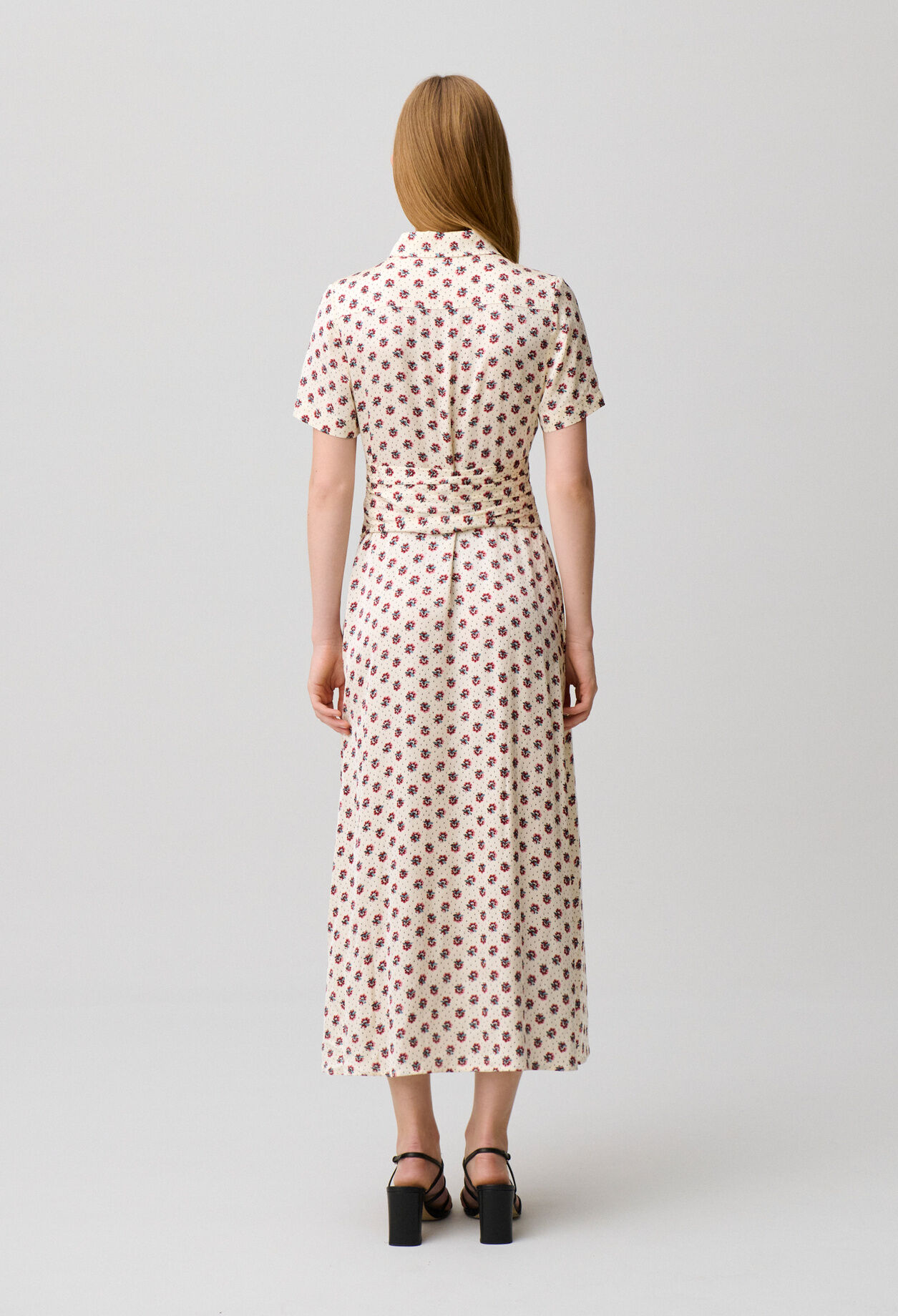 Floral print satin dress