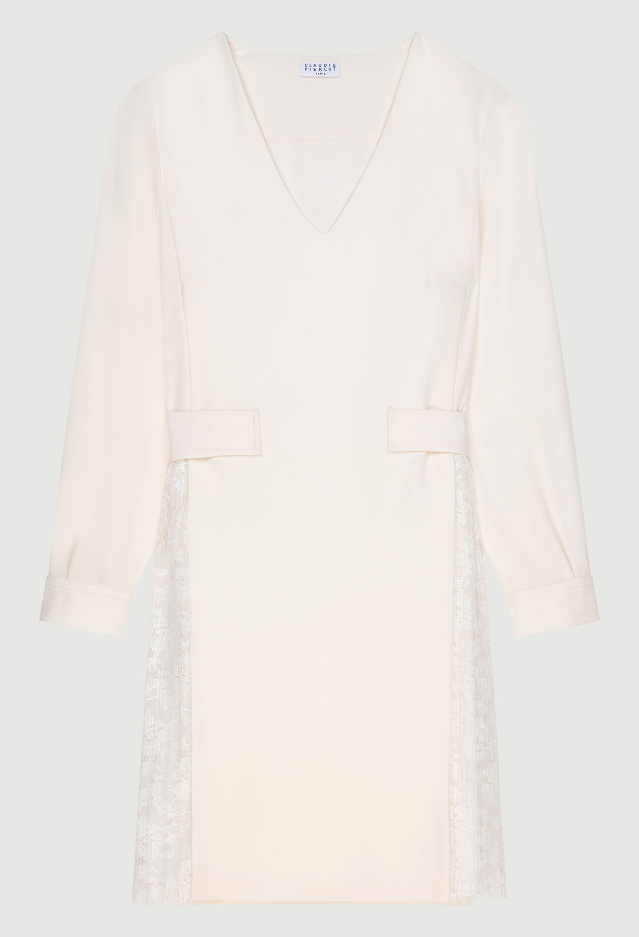 Dress with lace inserts