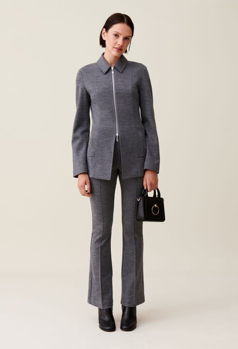 Grey fitted zipped jacket