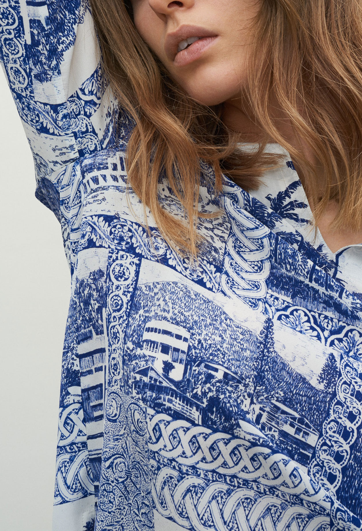 Printed silk blouse