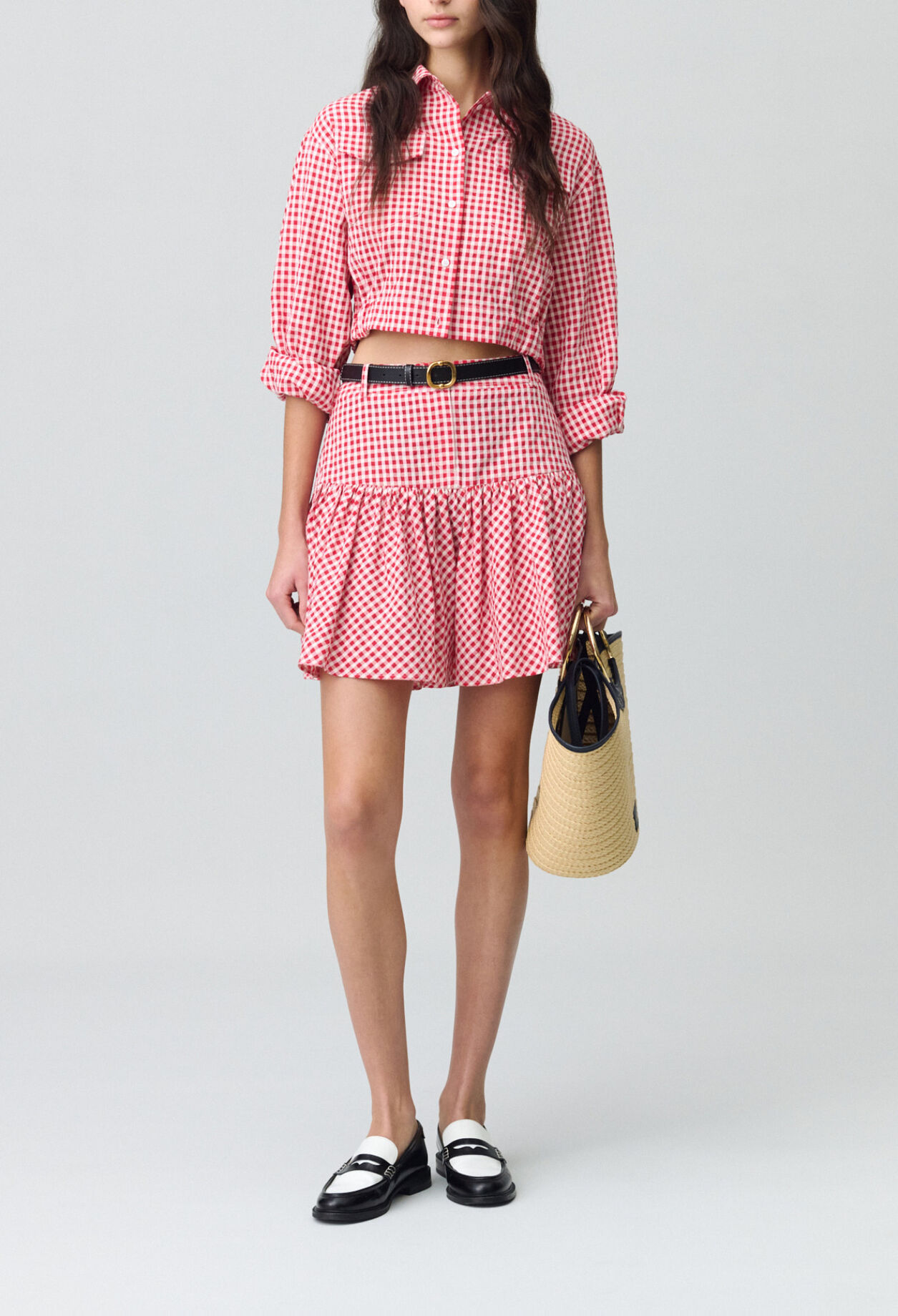 Gingham Check Mini Skirt