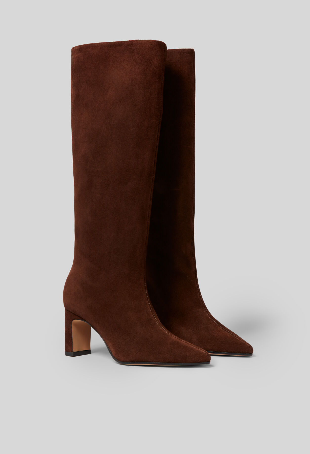 Suede heeled boots