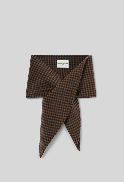 Double-sided check scarf