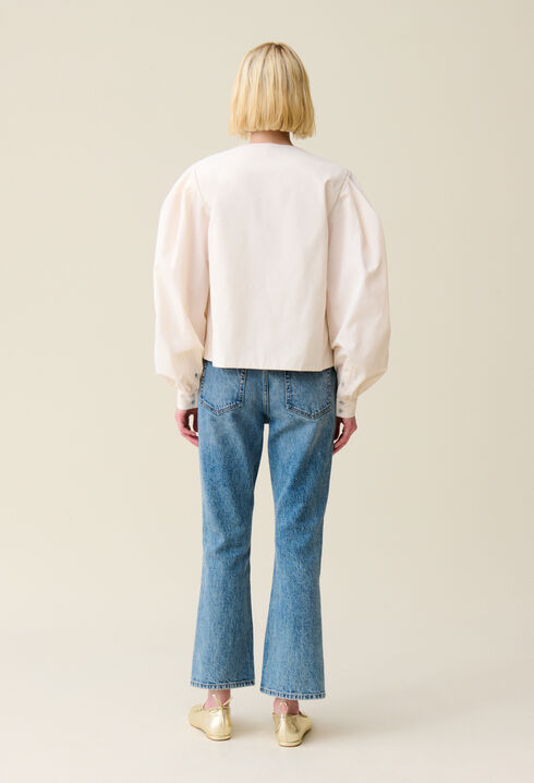 Tie-Front V-Neck Blouse