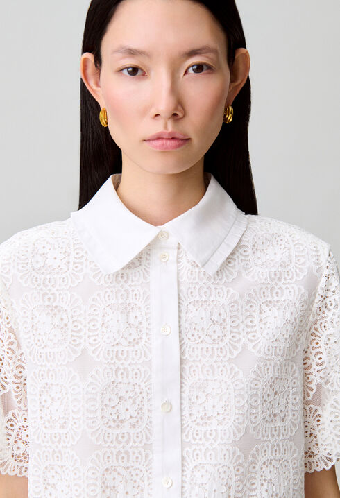 Cropped lace shirt