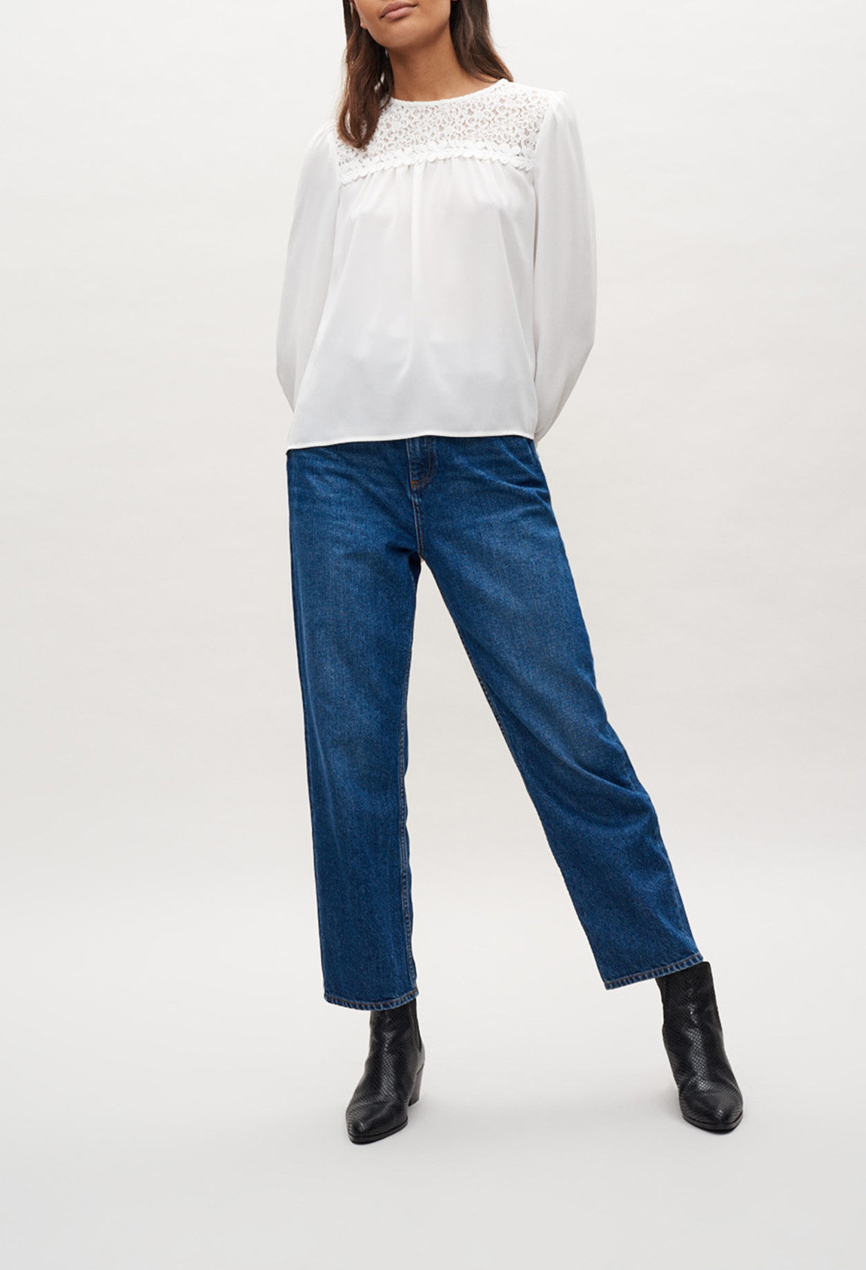 Guipure detail blouse.