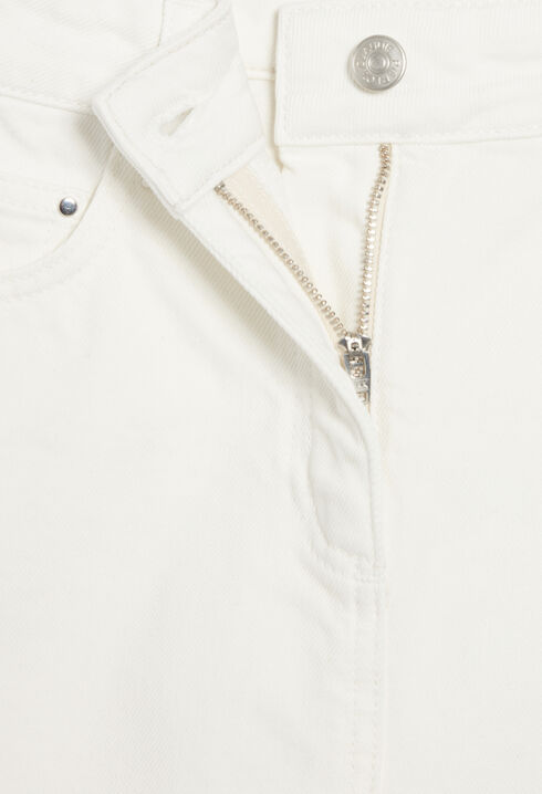 Cream denim short skirt