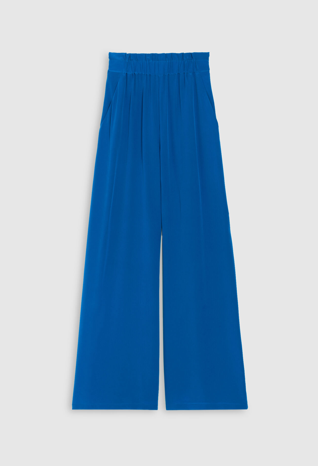 Blue silk trousers Blue silk trousers