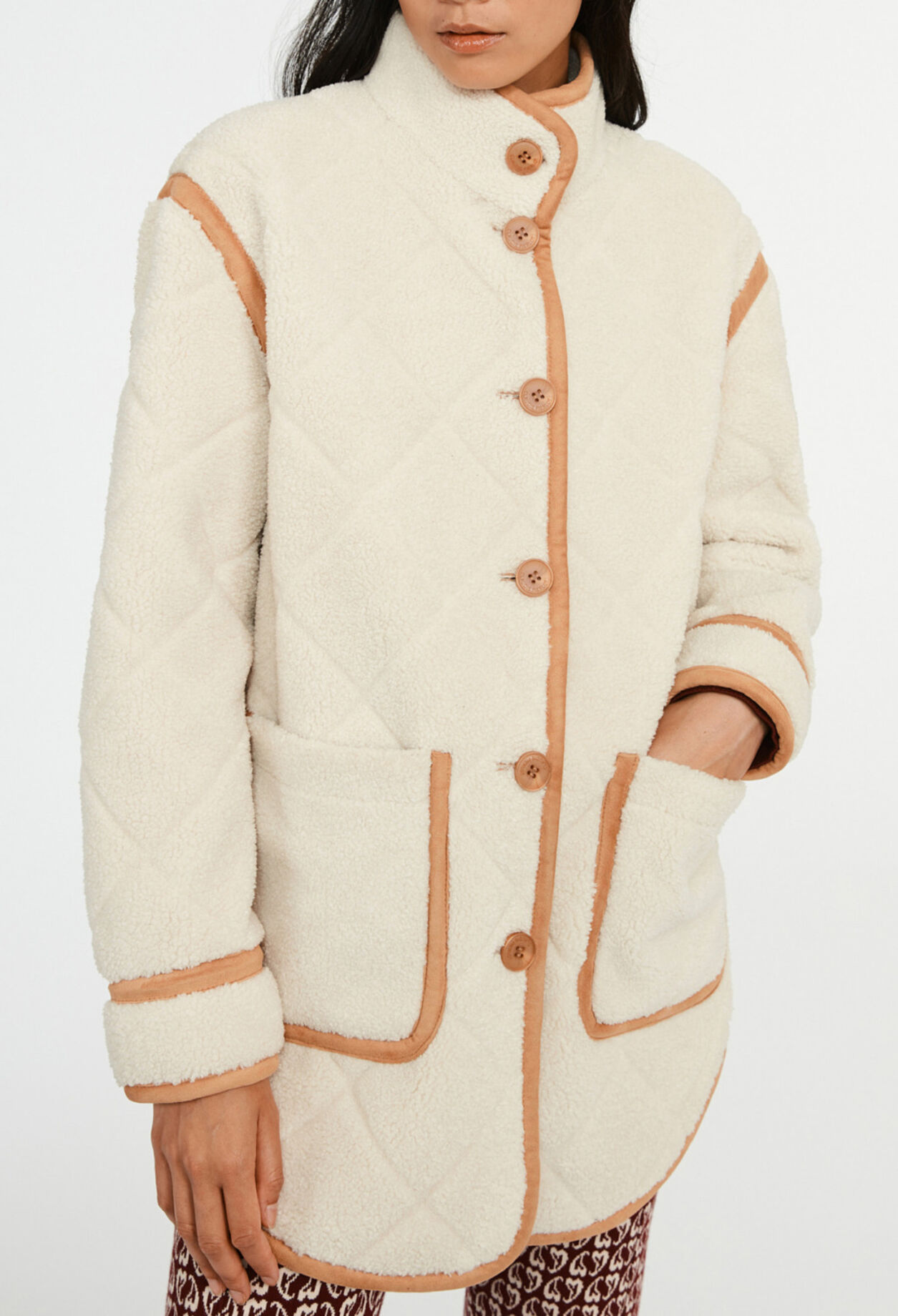 Manteau effet peau lainée Manteau effet peau lainée