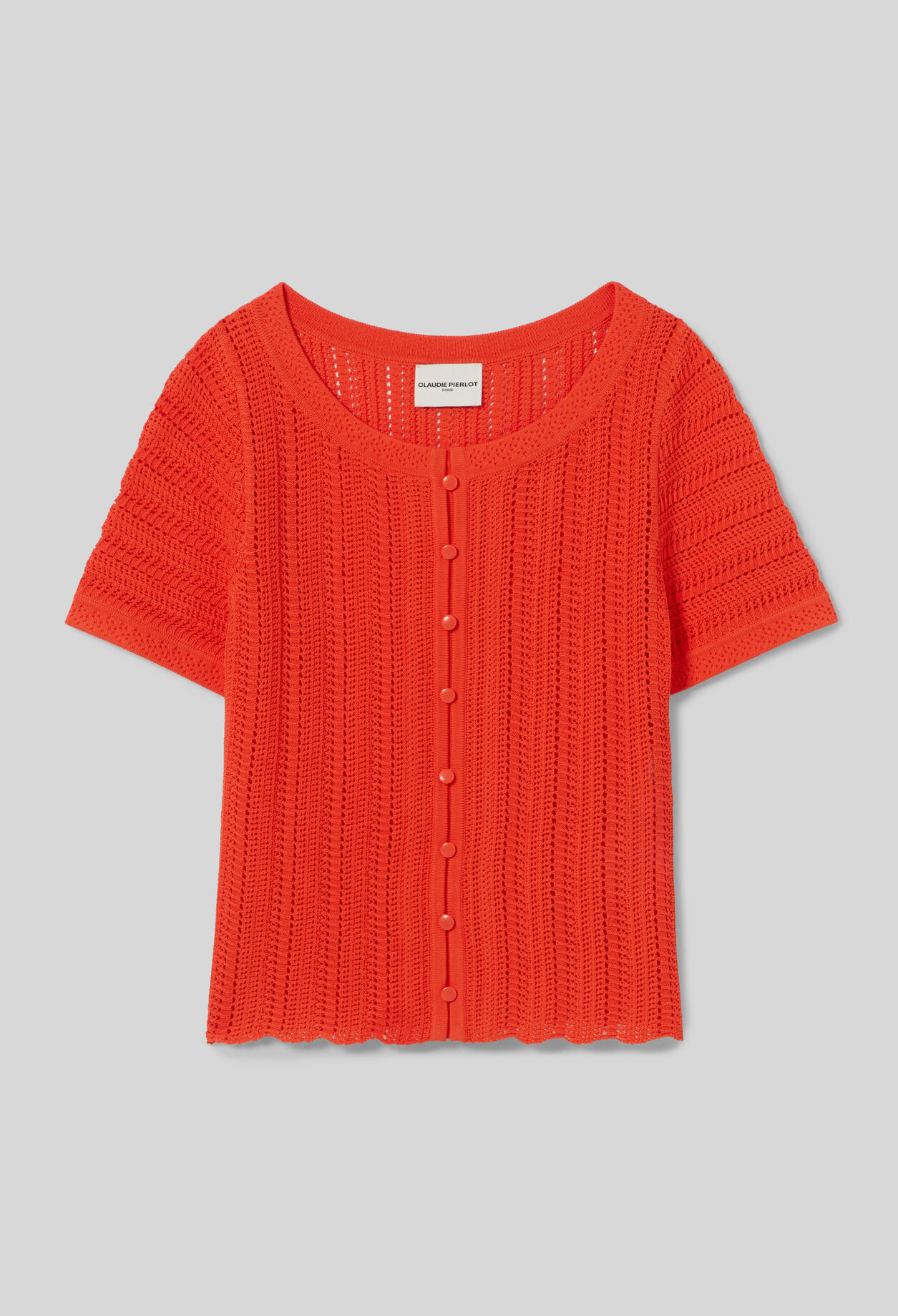 Short-sleeved crochet top