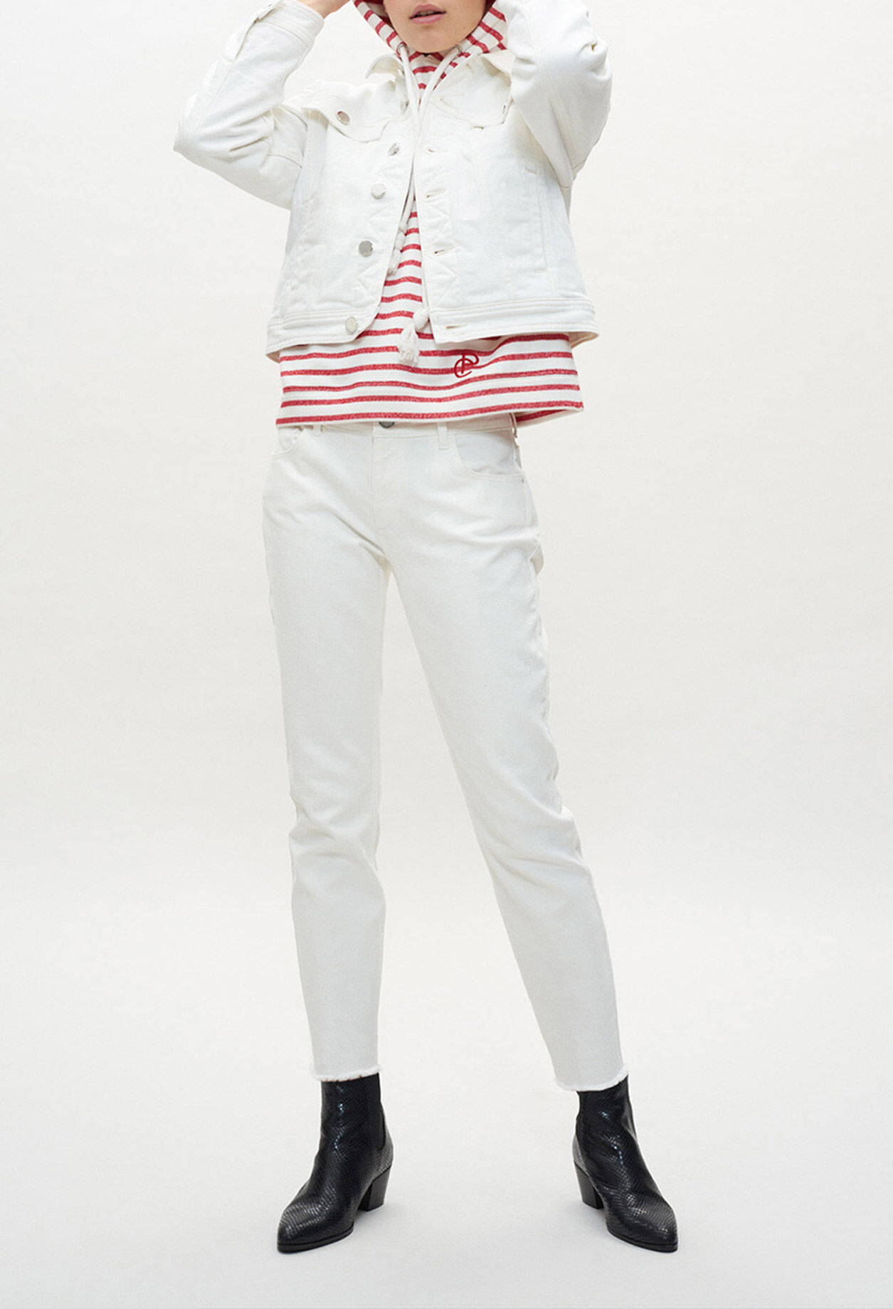 Denim jacket with faux-fur collar Denim jacket with faux-fur collar