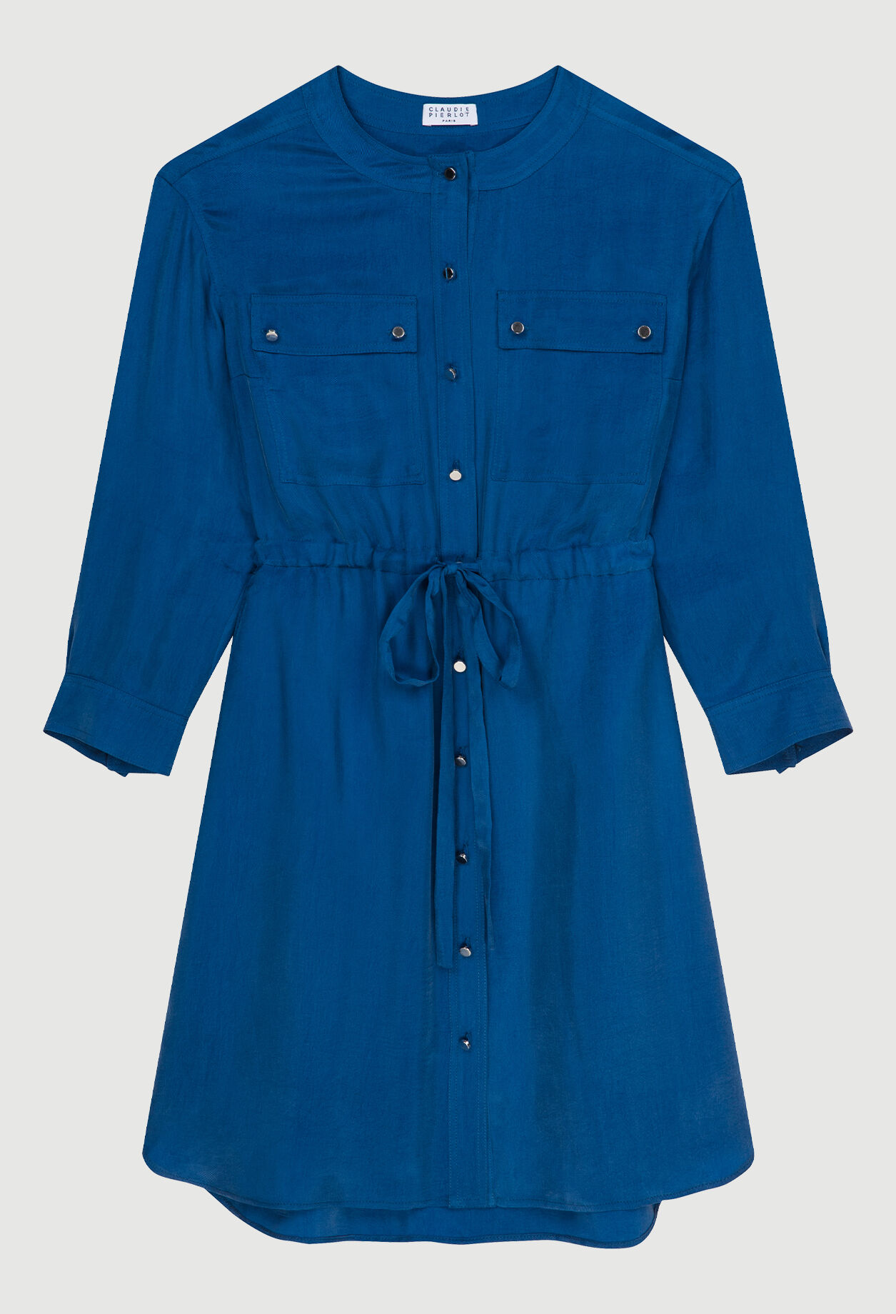 Button-down dress with round neckline