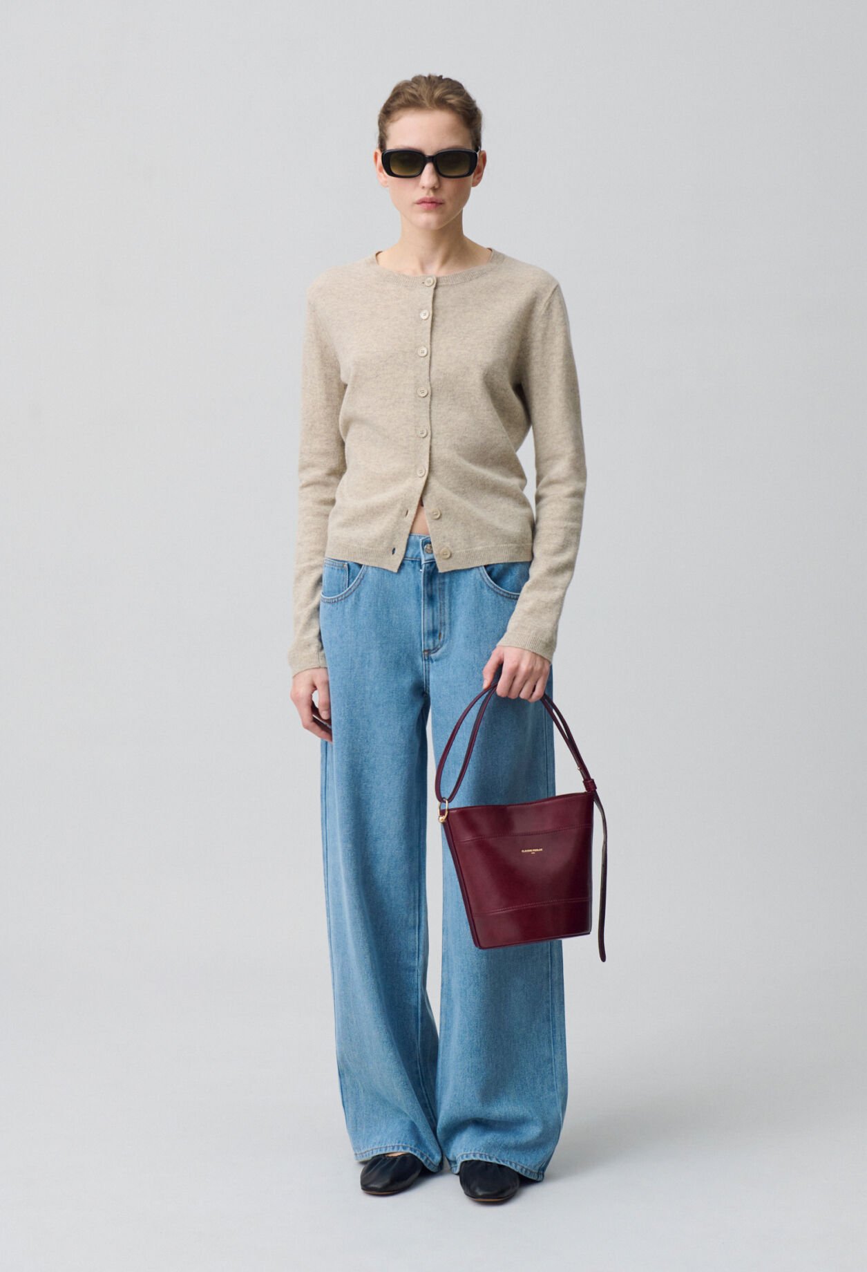 Solveig leather bucket bag