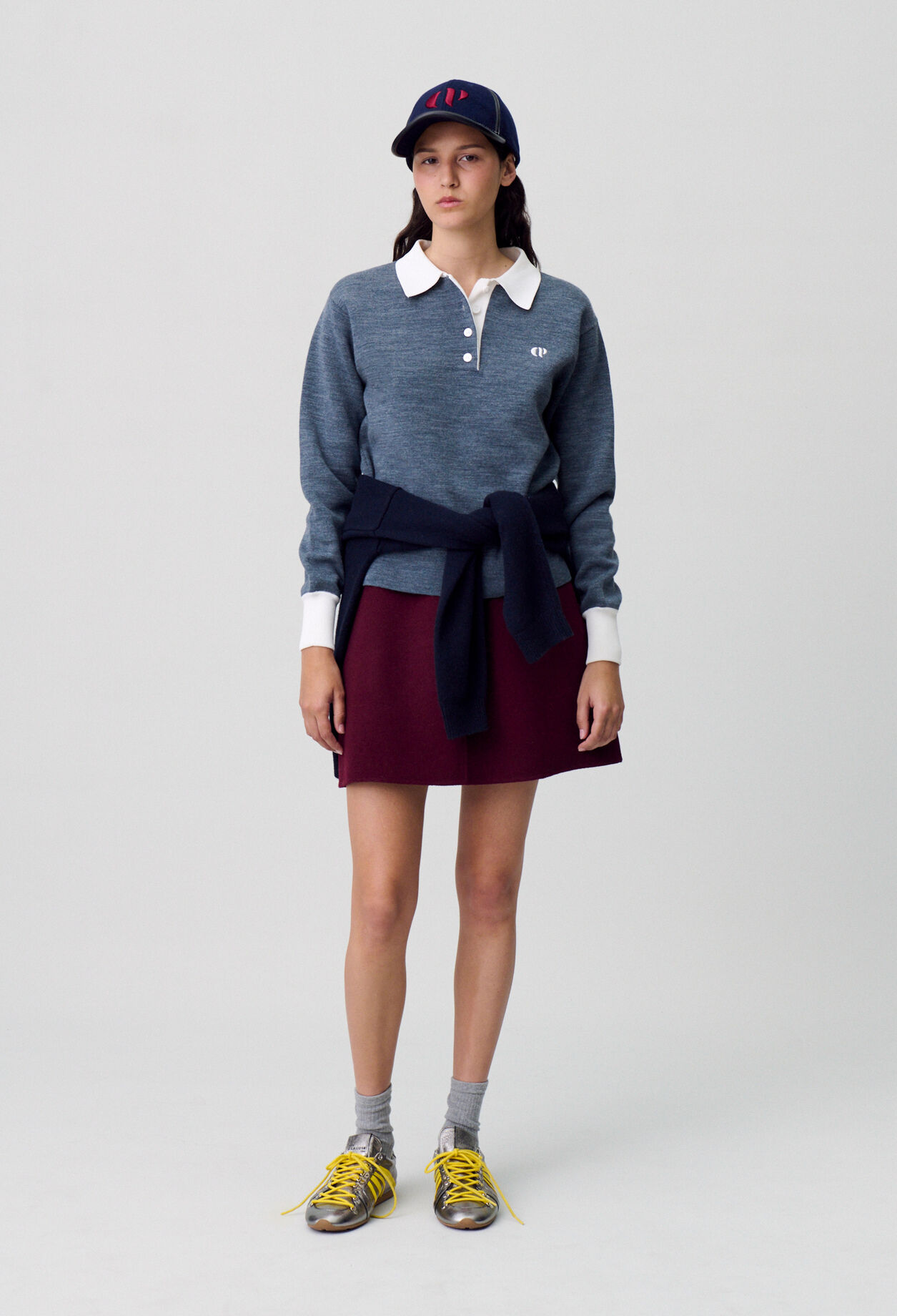 Short Straight Wool Skirt