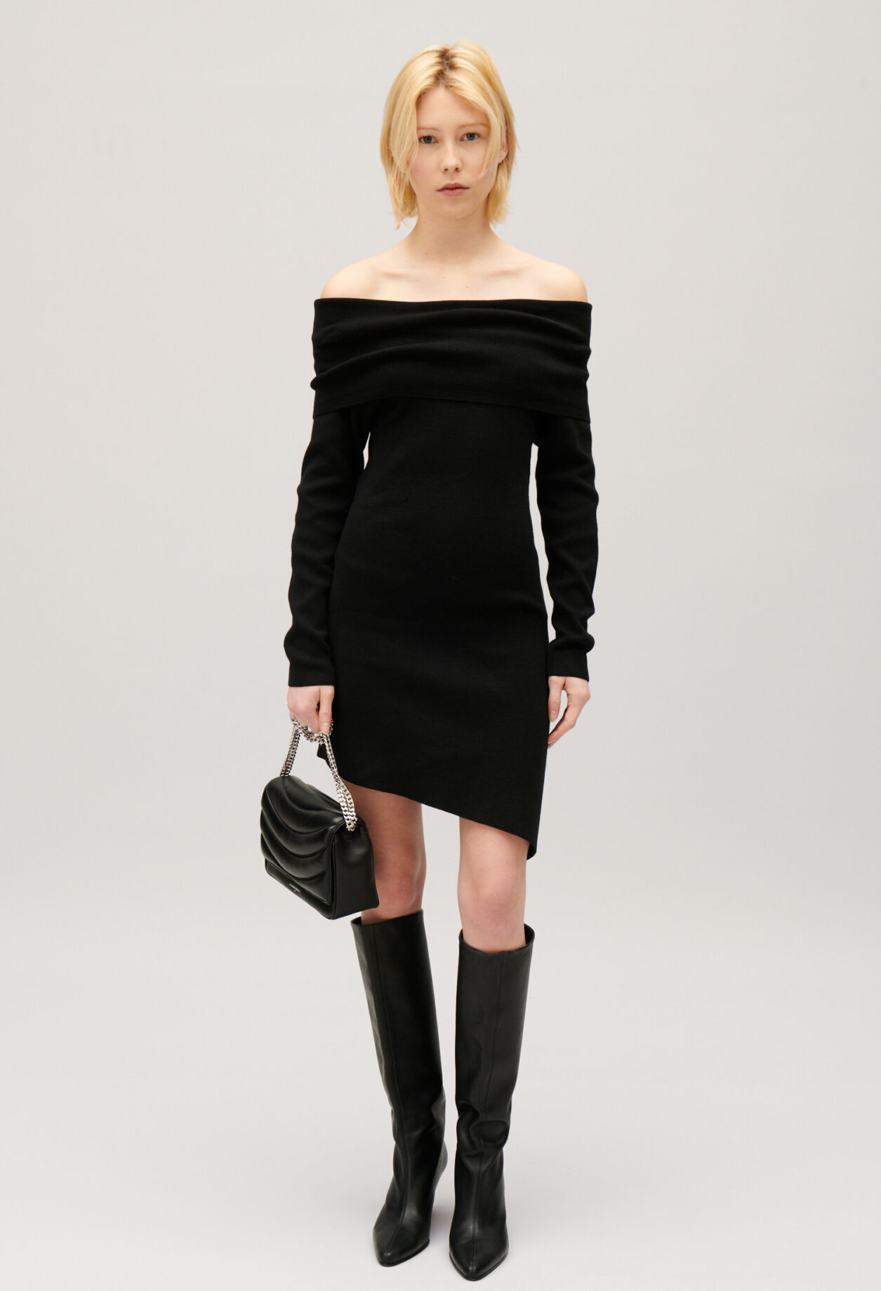 Asymmetric knitted dress