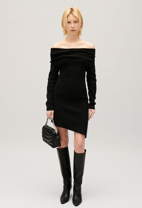 Asymmetric knitted dress