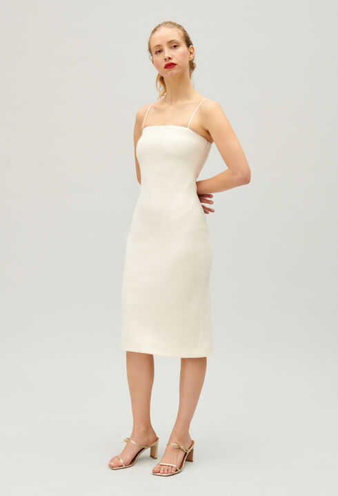 Short ecru tube dress