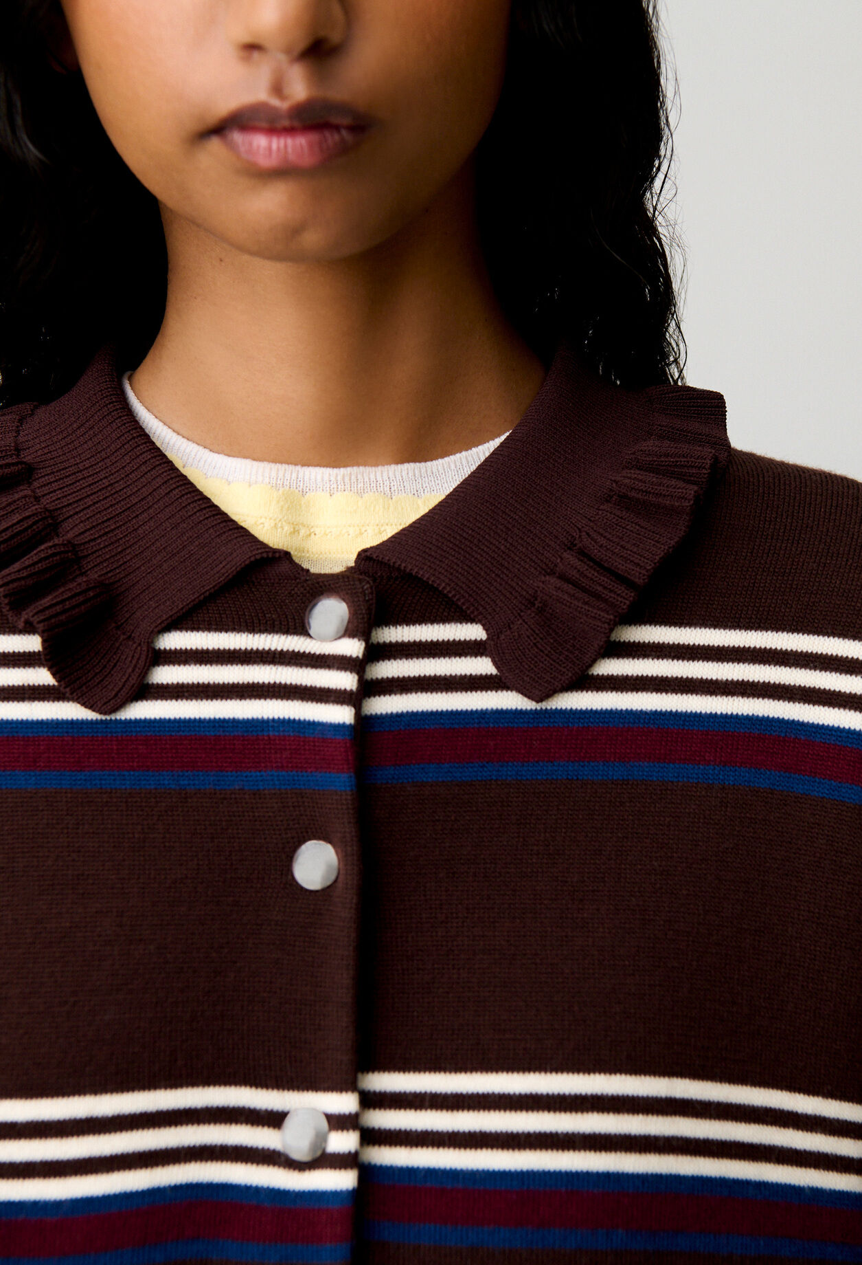 Striped knitted cardigan