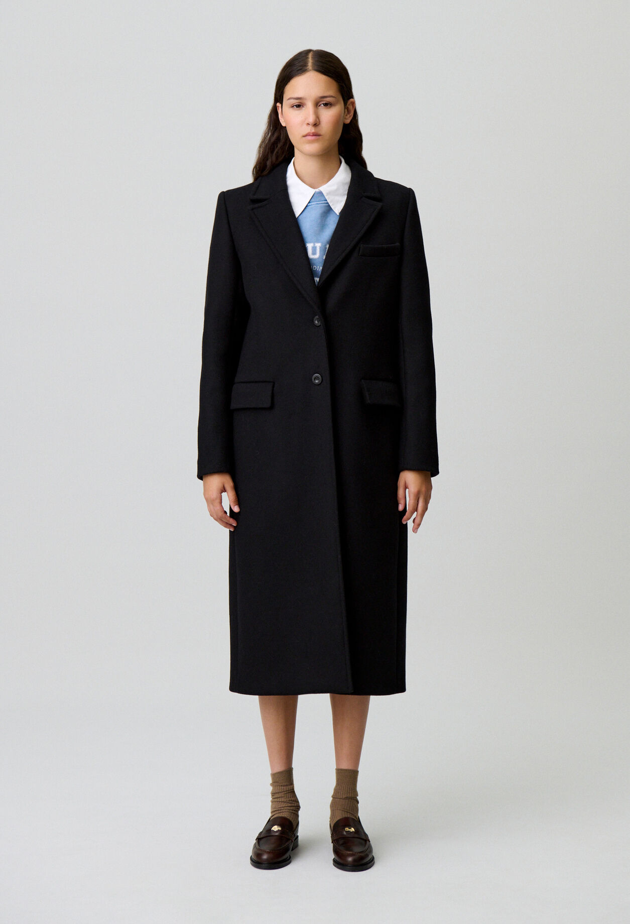 Long straight wool coat Long straight wool coat