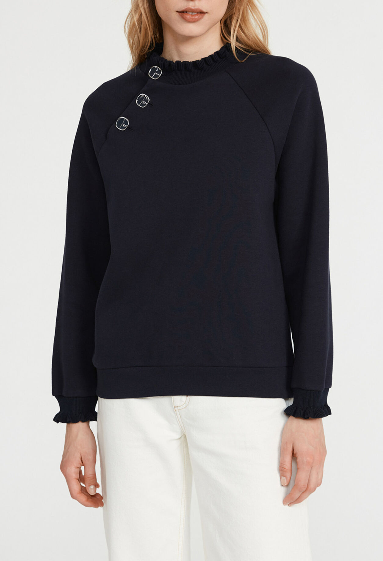 Sweatshirt à col volanté