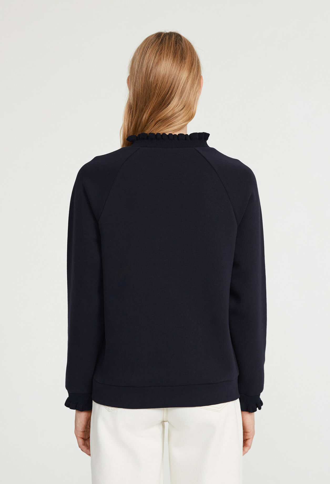 Sweatshirt à col volanté