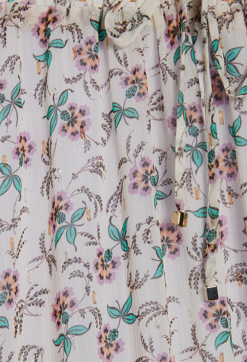 Long floral slit skirt