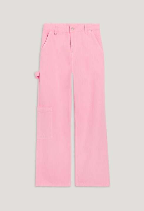 Pink Pierre cargo straight-leg jeans