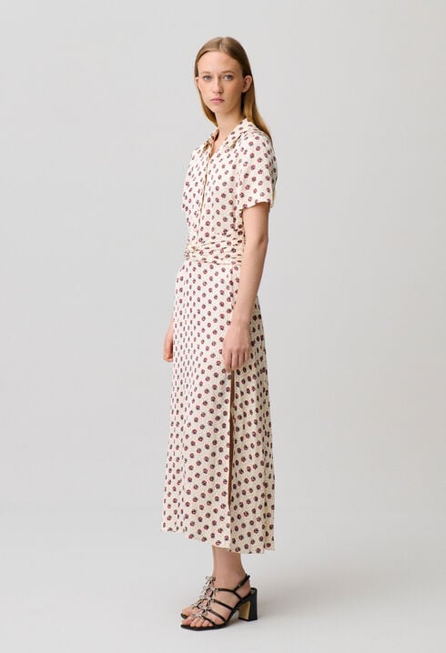 Floral print satin dress
