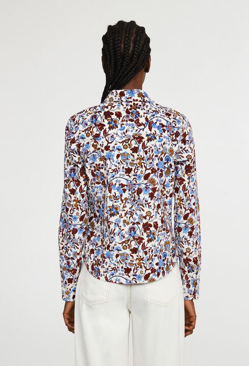 Chemise velours imprimé fleuri