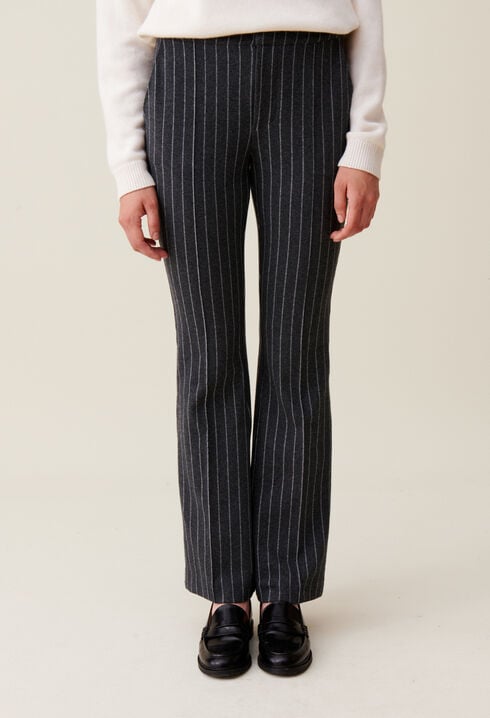 Striped flared trousers