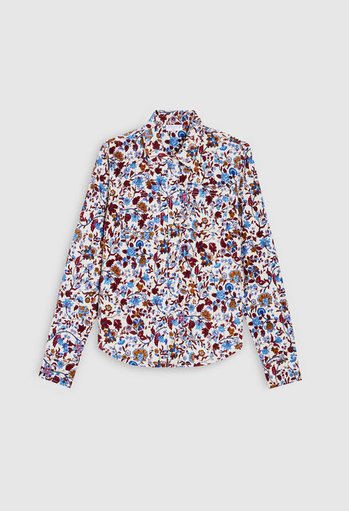 Chemise velours imprimé fleuri