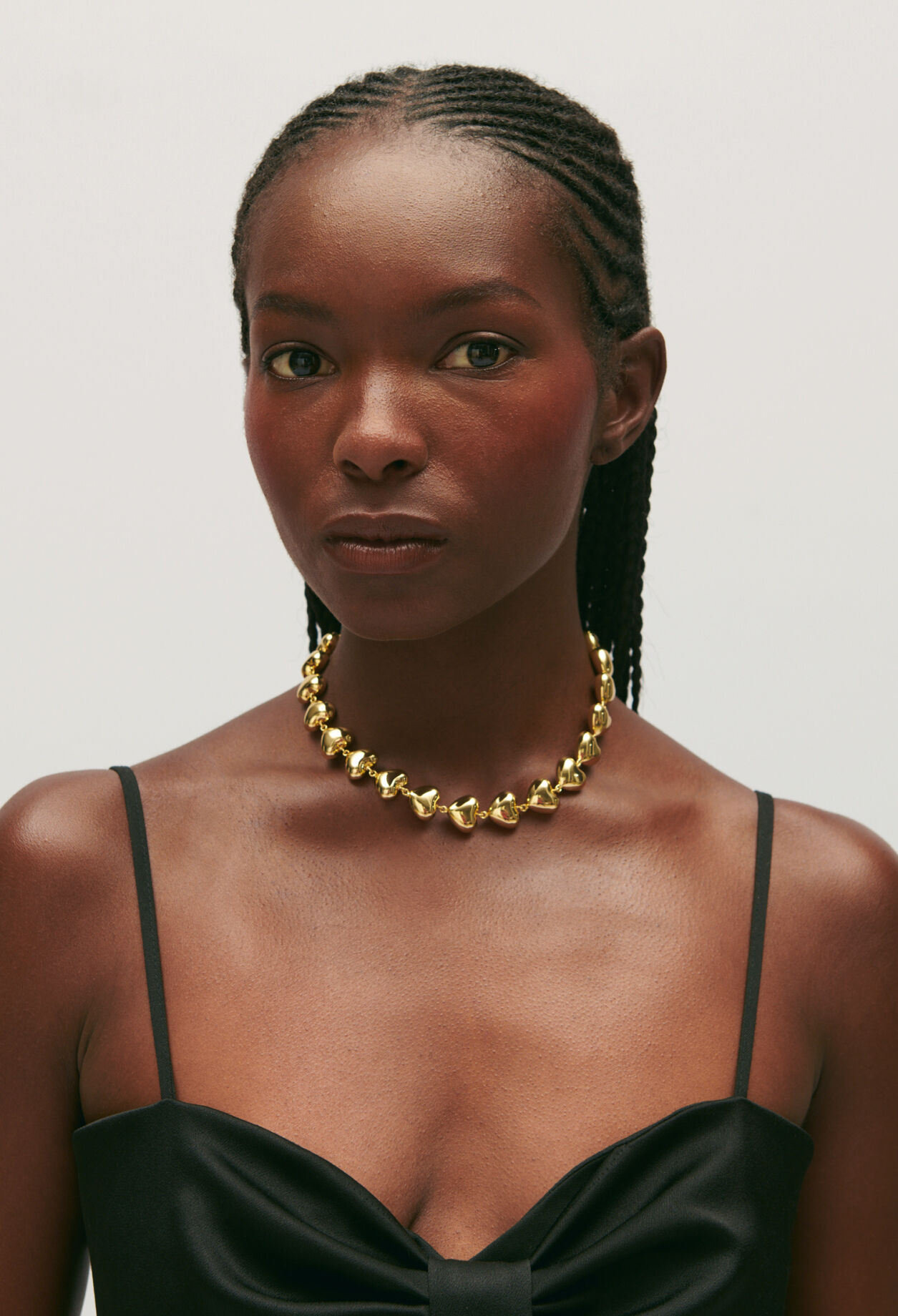 Golden brass heart necklace