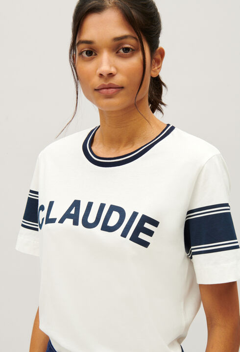 Blue and white Claudie T-shirt