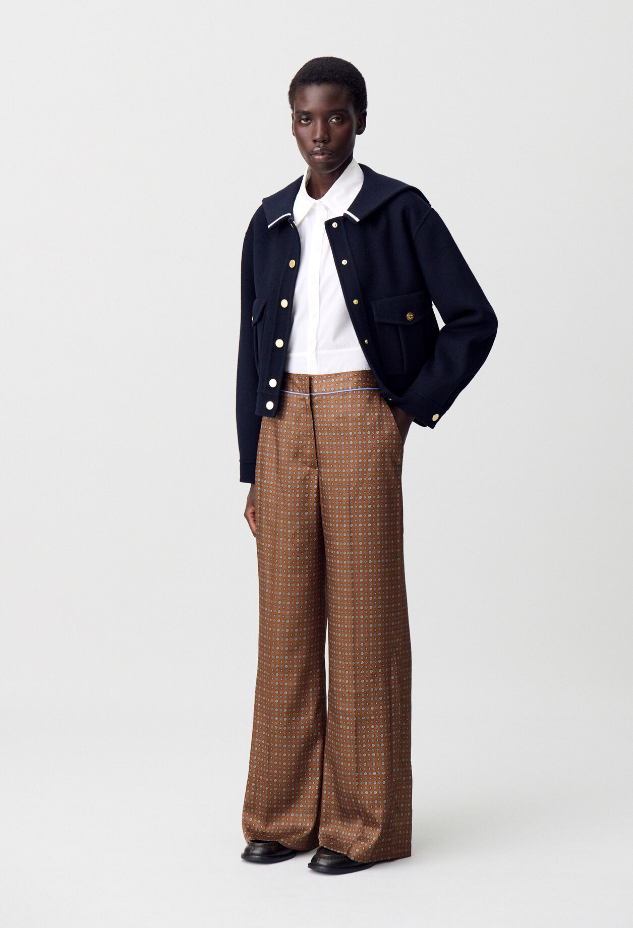 Printed fluid trousers