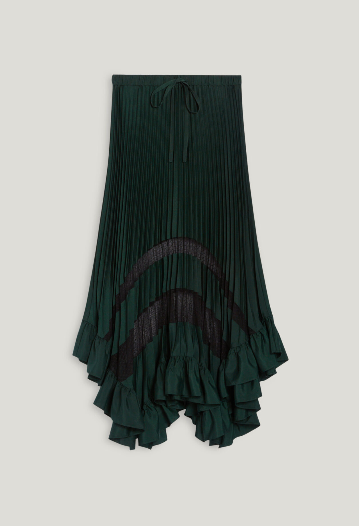 Pleated, ruffled mid-length skirt Pleated, ruffled mid-length skirt